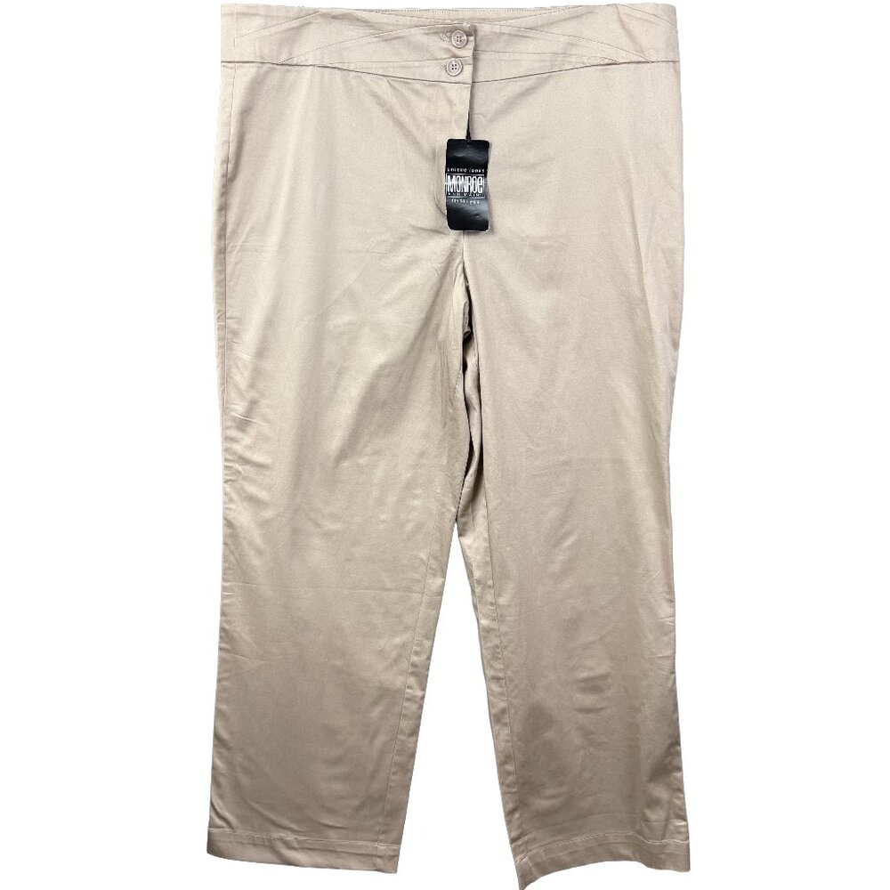 MONROE & MAIN High‑Rise Taper‑Leg Dress Pants Beige Plus Size 18W NWT